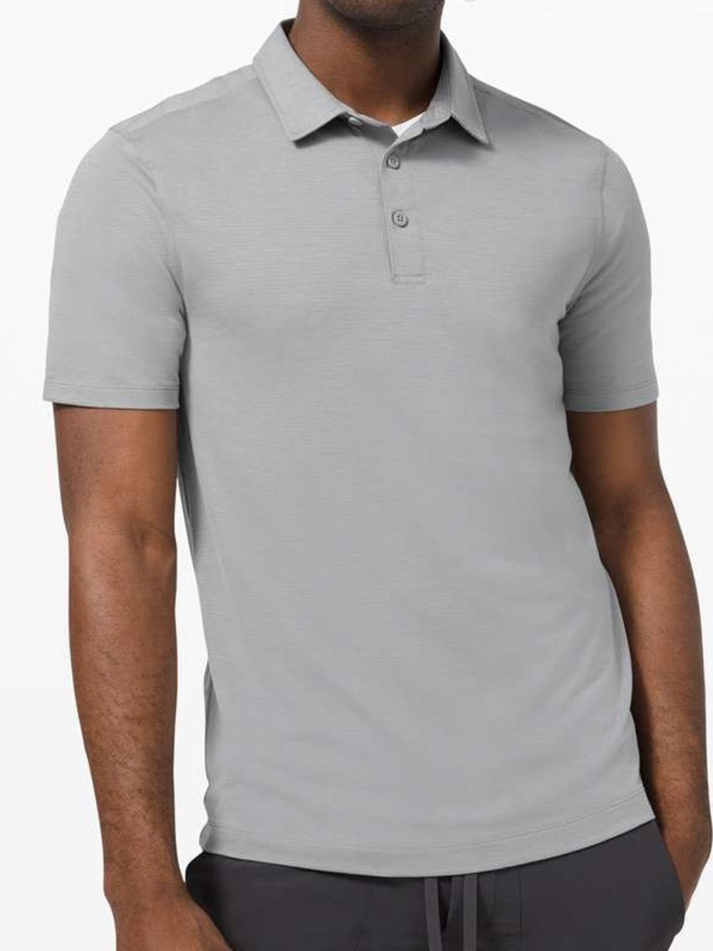 Lululemon Evolution Short Sleeve Polo Shirt men’s Size Small Gray.   Sk17